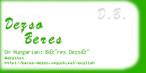 dezso beres business card